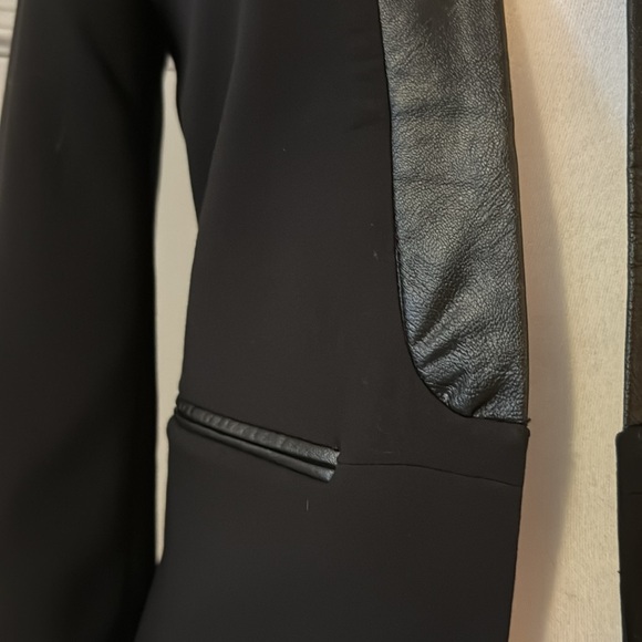 H&M Faux Leather Trim Fitted Blazer | Size 8 - Picture 2 of 7